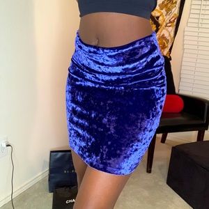 Blue velvet skirt